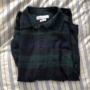 Green flannel plaid button up urban outfitters